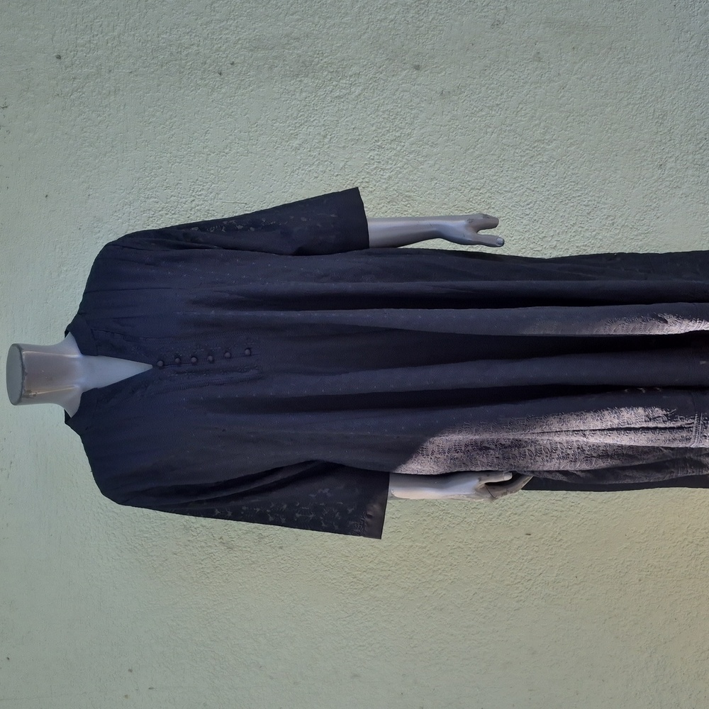 Raashi Ladies Black Textured Long Sleeve Kirti Fully Lined Dress